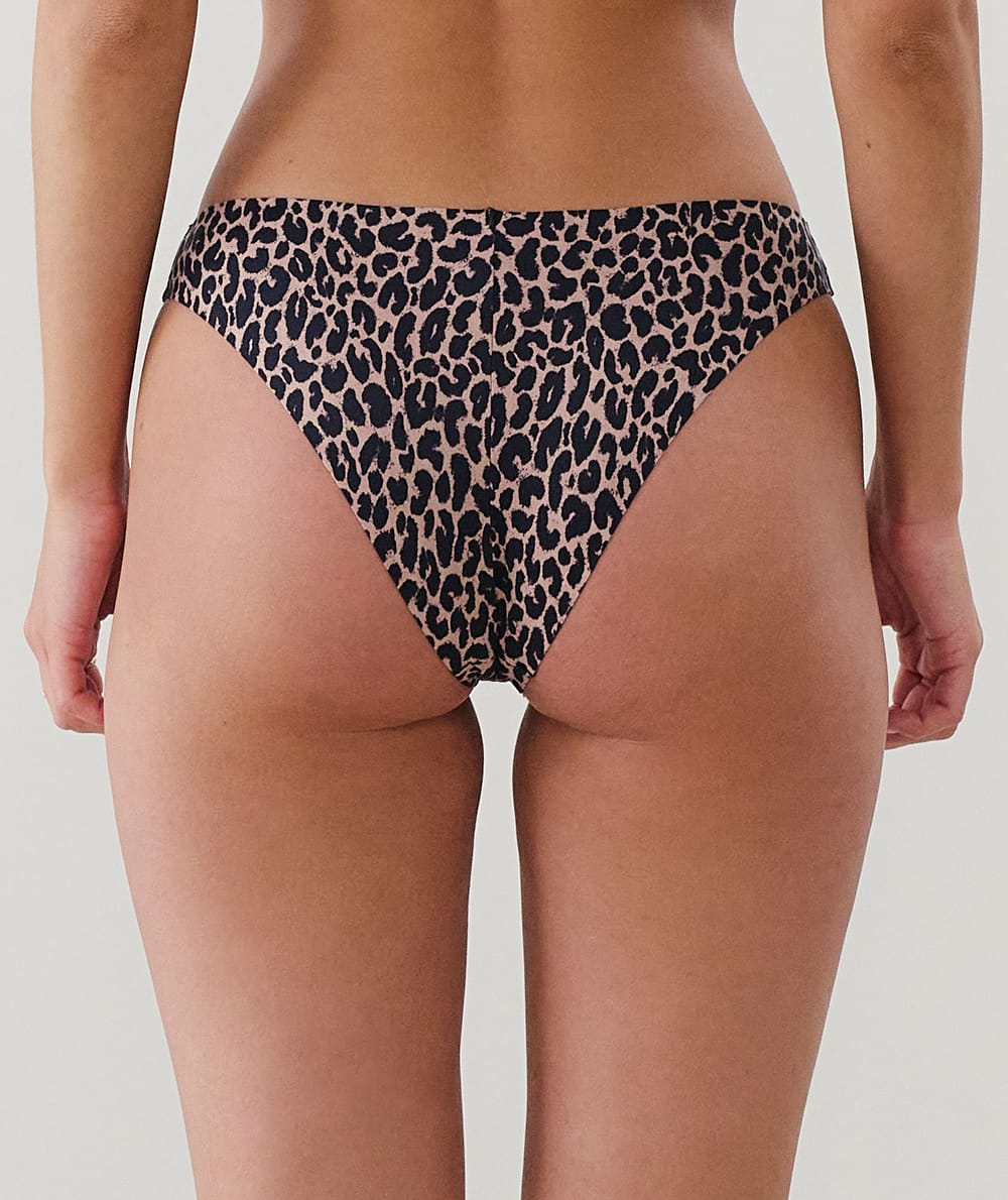 Leopard print microfibre thong - SOFTIZ;