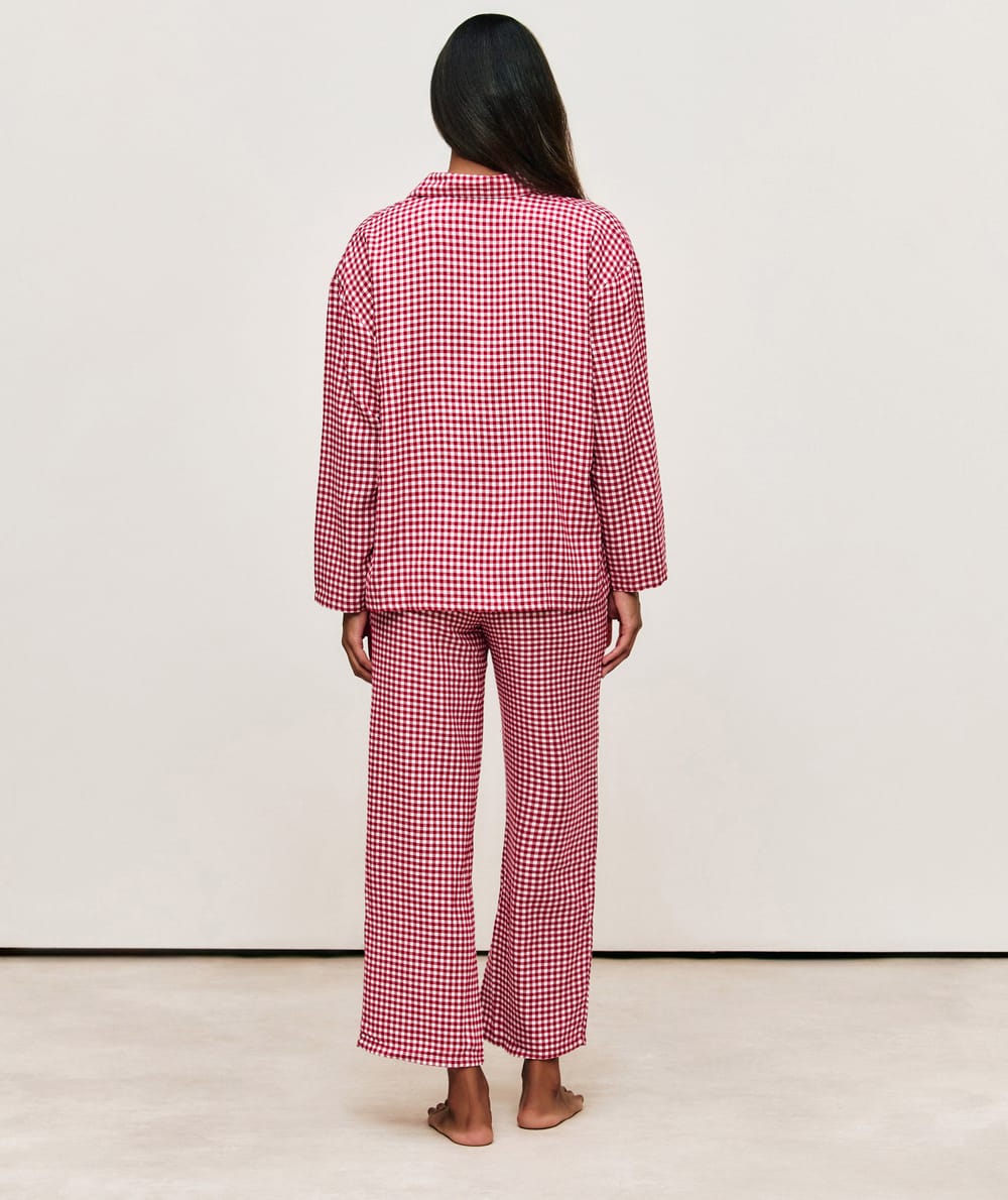 Ensemble de pyjama à carreaux en flanelle;