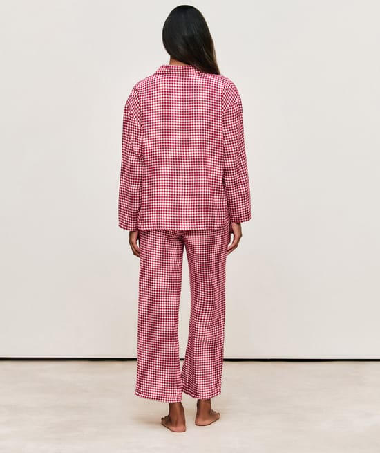 Ensemble de pyjama à carreaux en flanelle;