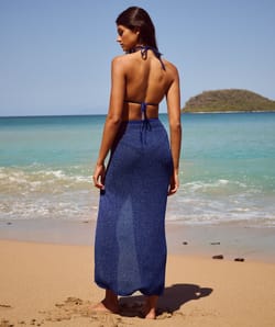 Jupe longue en crochet avec bijou soleil;