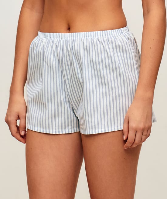 Striped cotton shorts;