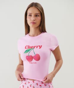 T-shirt en jersey à motifs;