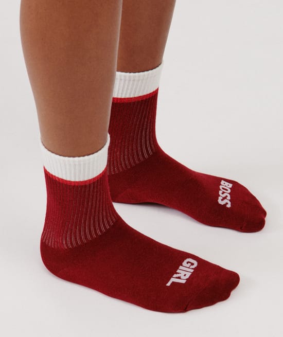 Slogan socks;