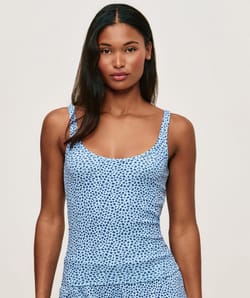 Ribbed jersey tank top;