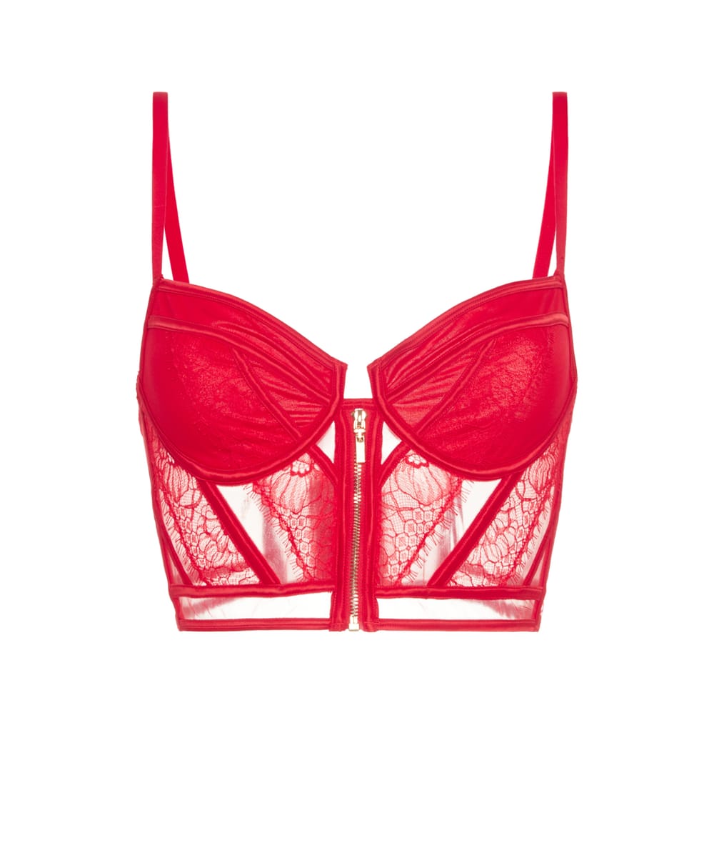 Bustier corbeille en dentelle;