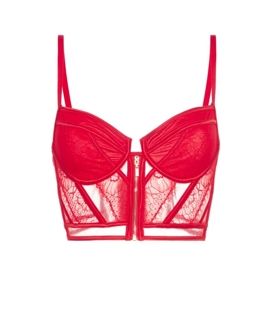 Bustier corbeille en dentelle;