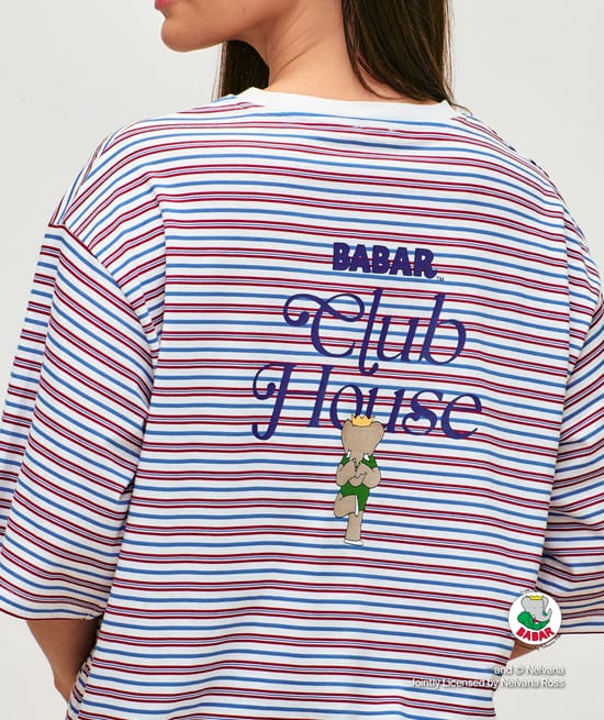 Babar striped jersey T-shirt;