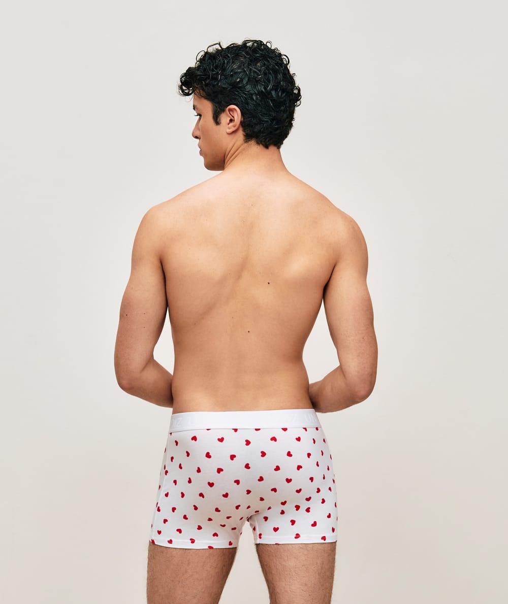 Heart-pattern boxer shorts;