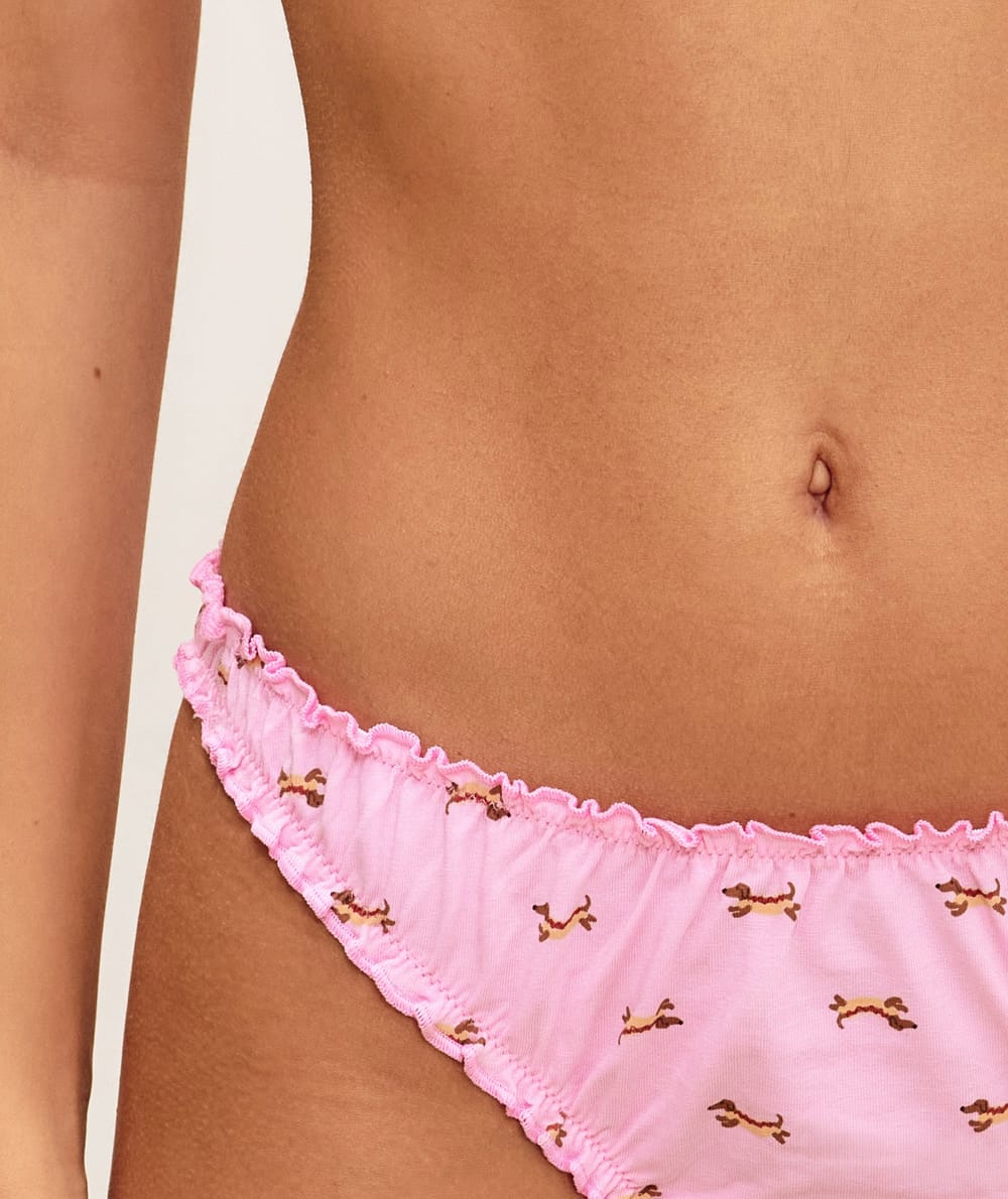 Cotton string with dachshund patterns;