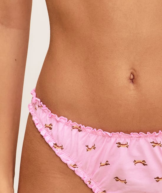 Cotton string with dachshund patterns;