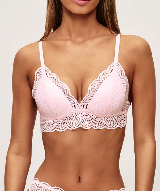 Lace triangle bra;