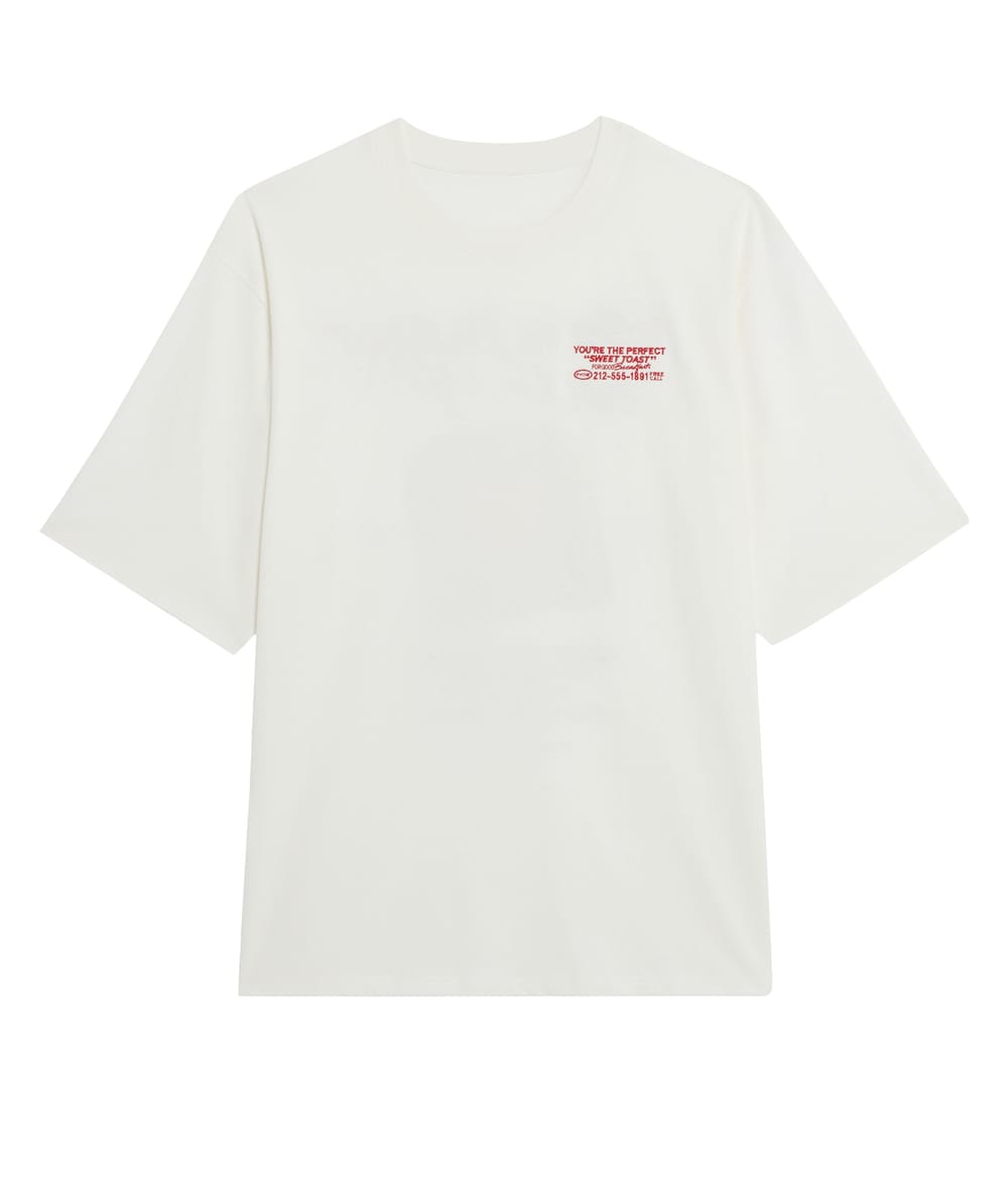 T-shirt oversize en coton avec broderie motifs et messages;