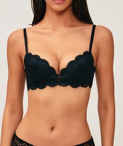 Lace floral push-up bra;