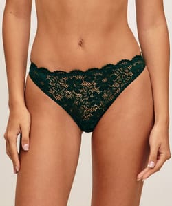 Floral lace thong;
