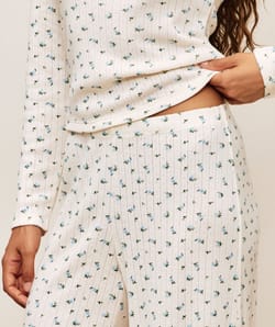 Printed floral jersey pants;