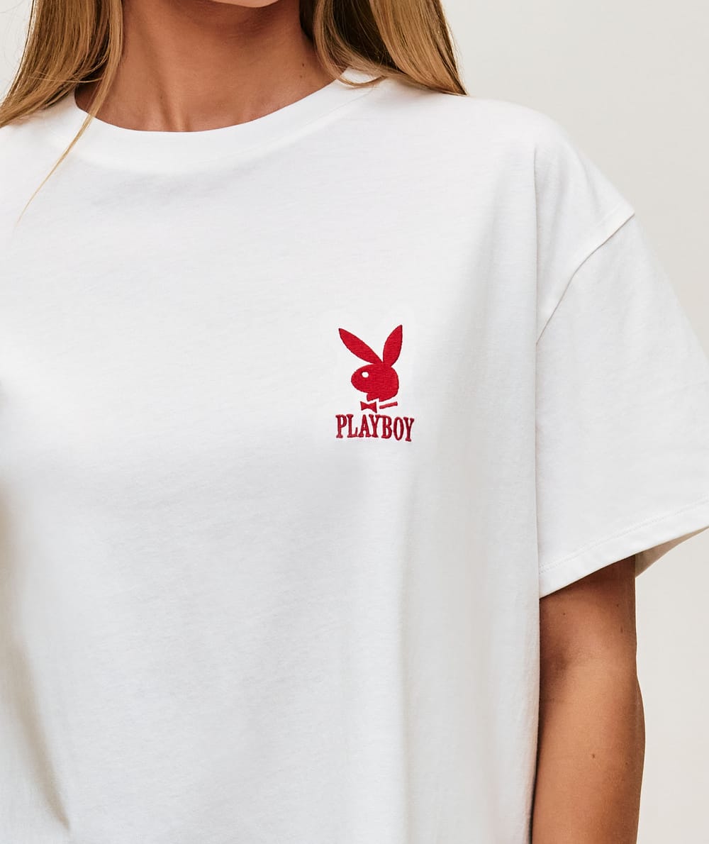Printed far west jersey T-shirt and embroidered Playboy;