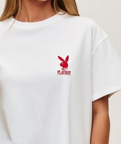 Printed far west jersey T-shirt and embroidered Playboy;