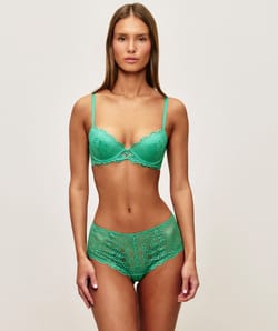 Green lace shorty;