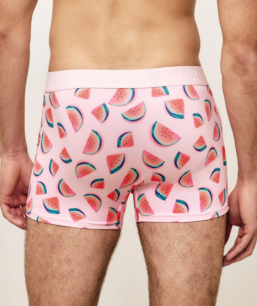 Microfibre boxer shorts with watermelon pattern;