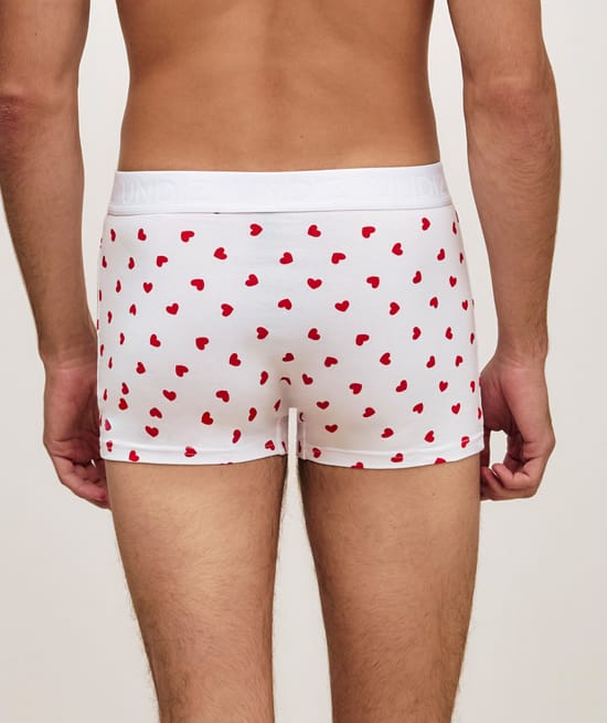 Heart-pattern boxer shorts;