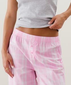 Pantalon à carreaux en coton;