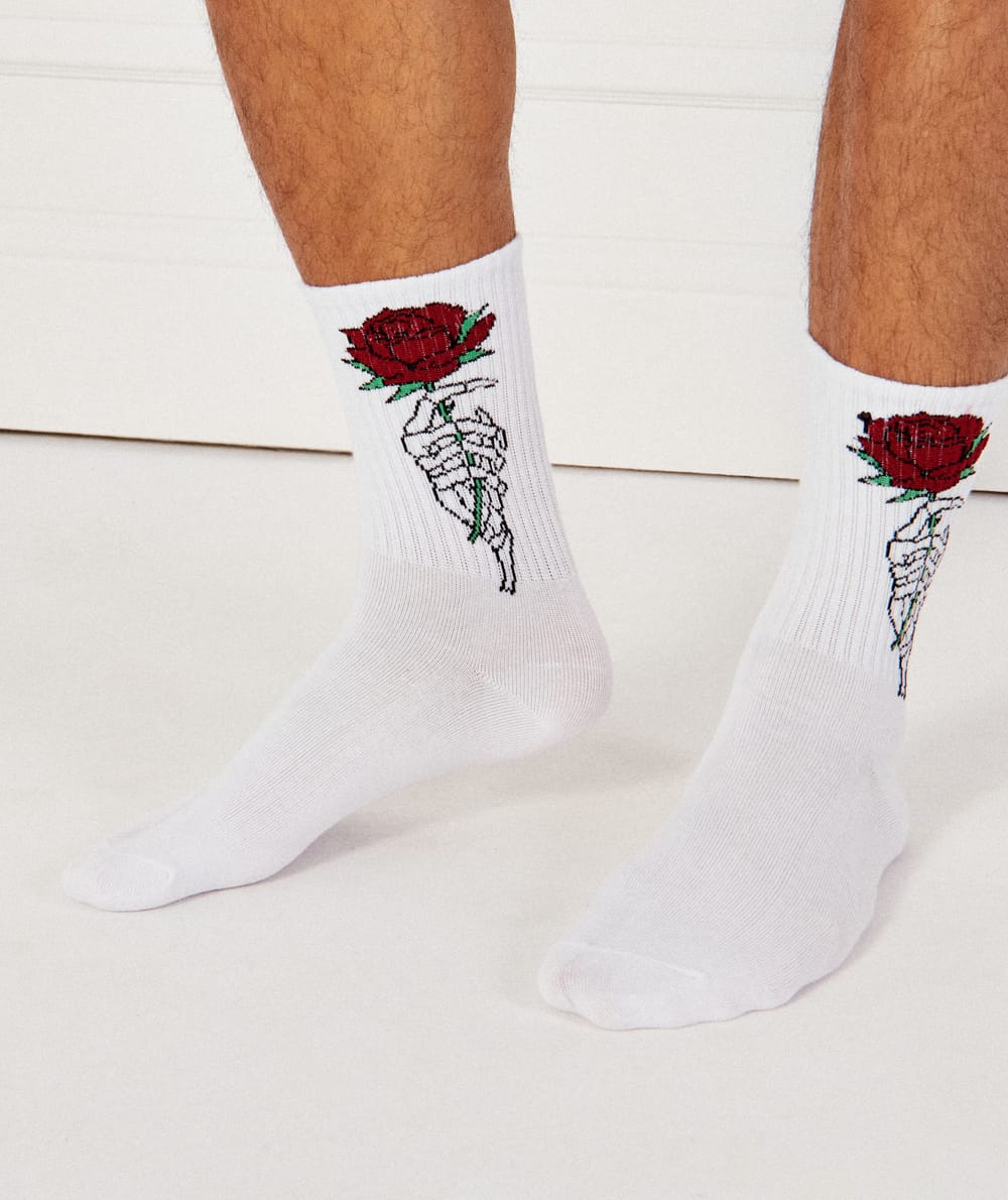 Calcetines con estampado floral;