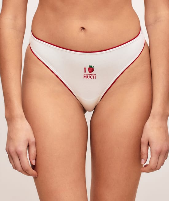 Lot de 3 strings coton &agrave; motifs;