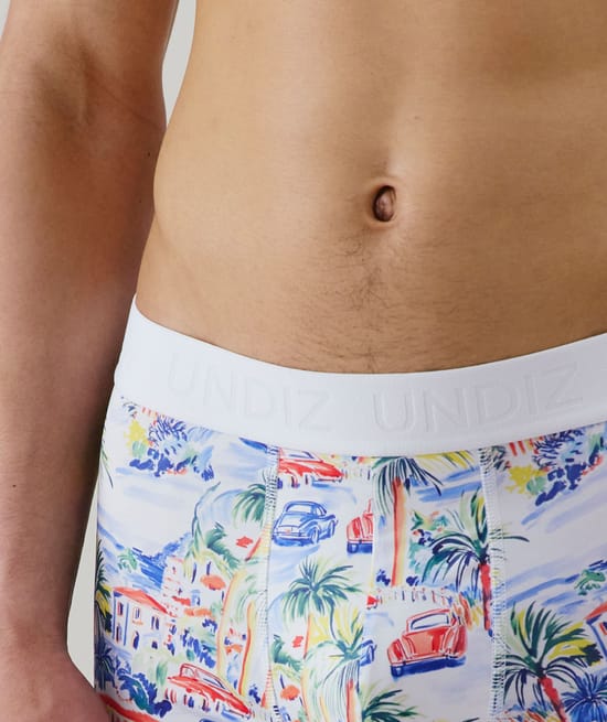 Cotton boxer shorts with pattern;