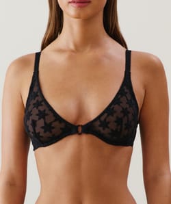 Soutien-gorge triangle avec broderies noir;