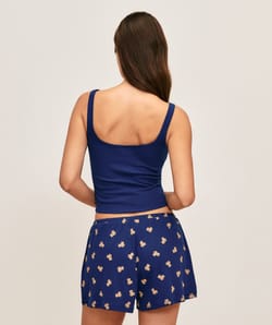 Bear print jersey tank top;