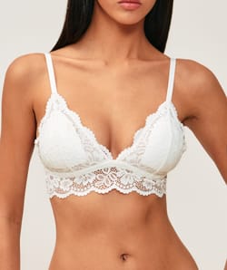 Floral lace triangle bra;
