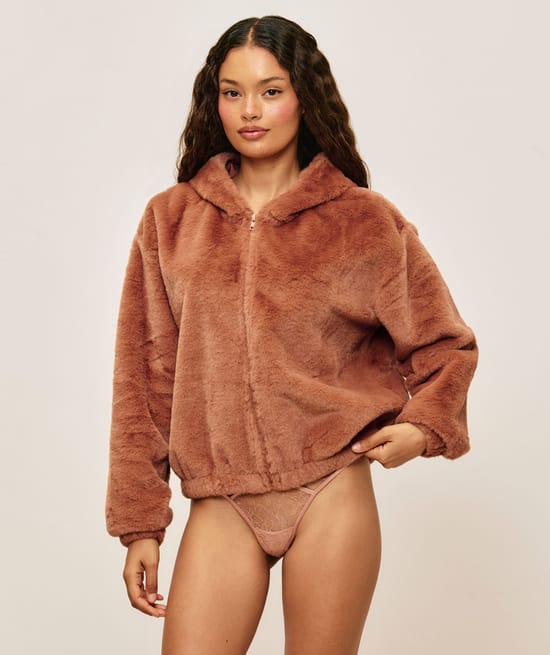 Hooded fleece jacket;