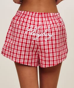 Cotton shorts with Playboy embroidery;