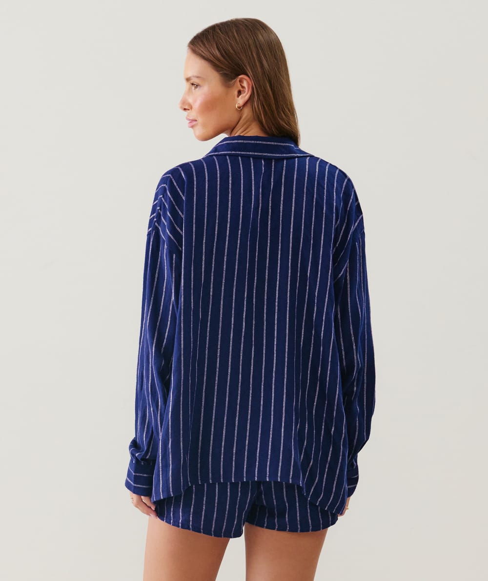 Camisa de franela a rayas;