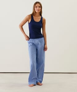 Pantalon à rayures en coton;