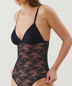 Lace triangle Bodysuit;