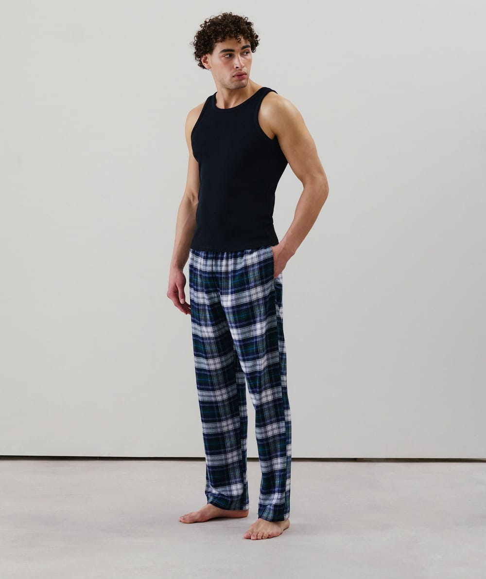 Checked trousers;