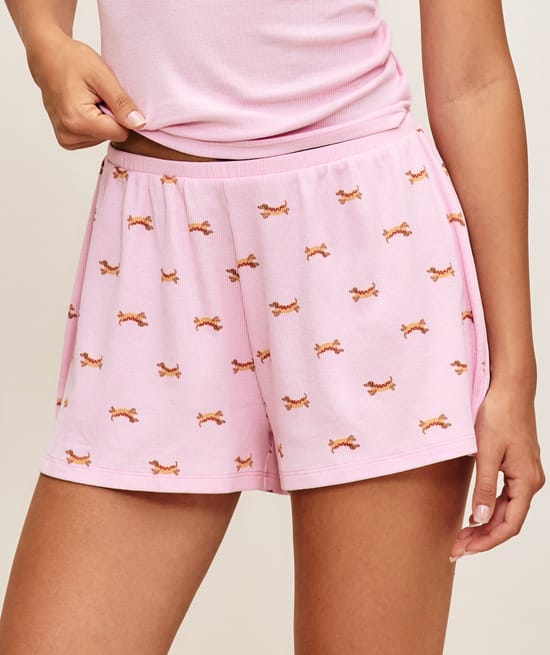 Short en jersey imprim&eacute; teckels;