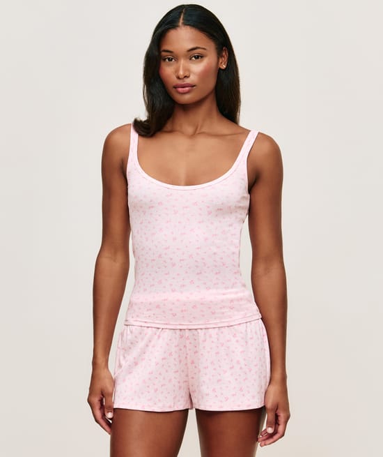 Débardeur en jersey côtelé;