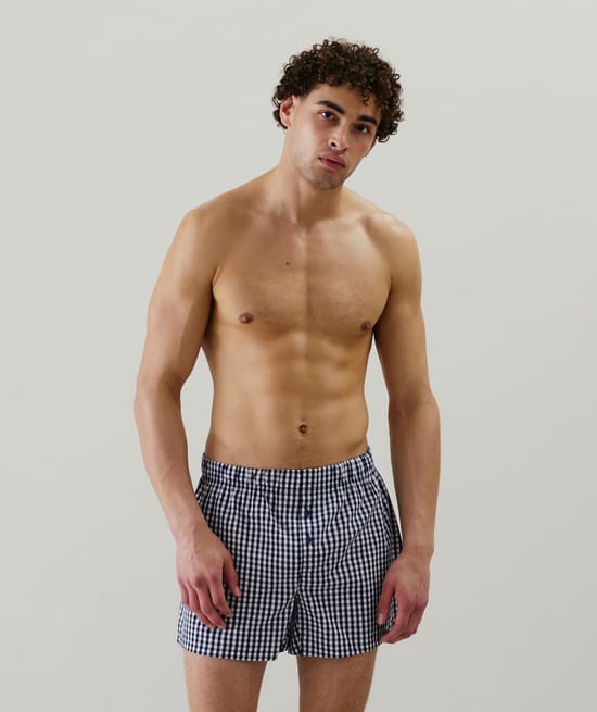 Checked boxer shorts;