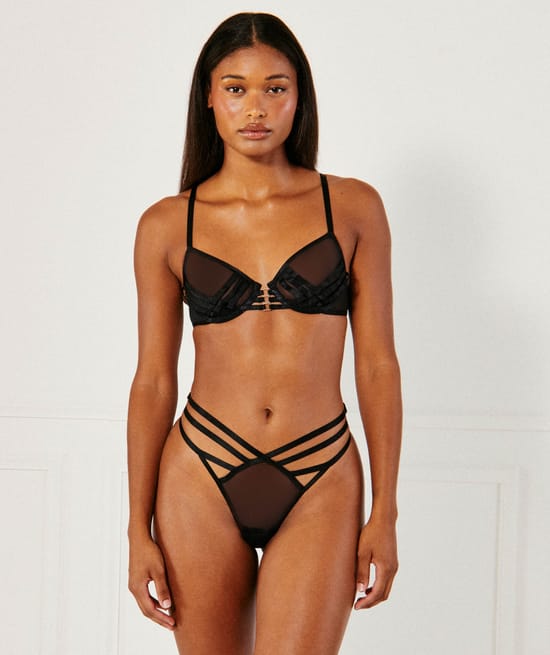 Tulle balconette bra;