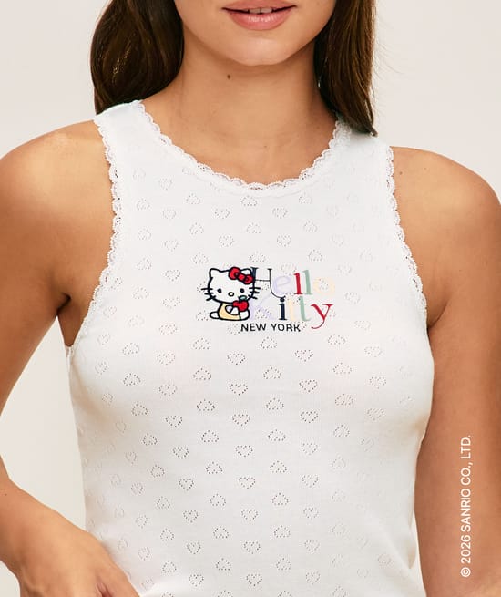 Hello Kitty lace tank top;