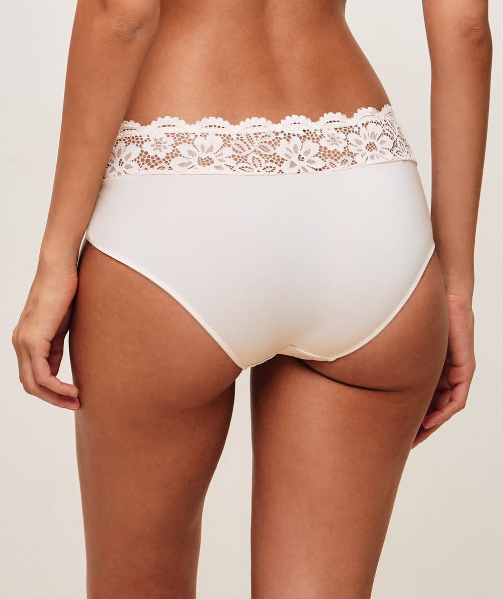 Shorty en microfibre et dentelle;