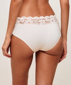 Shorty en microfibre et dentelle;