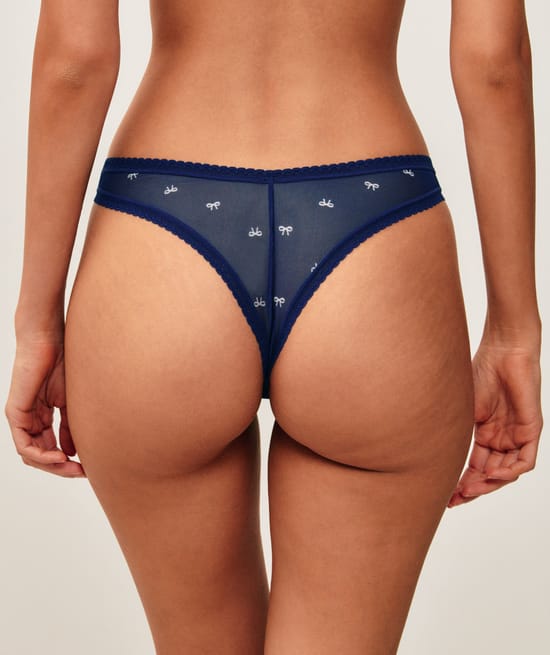 Printed mesh thong knots;
