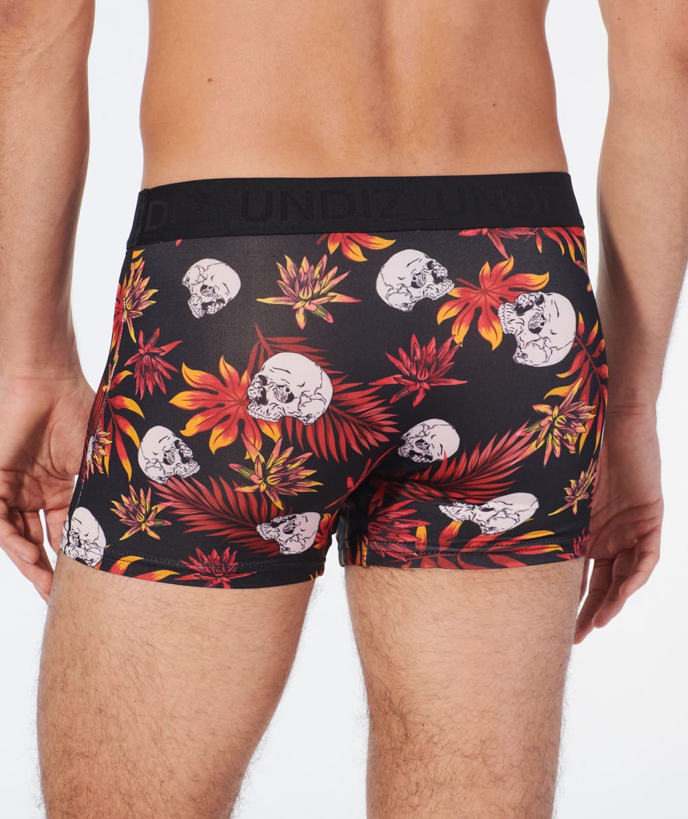 Boxer à motifs têtes de mort en microfibre;