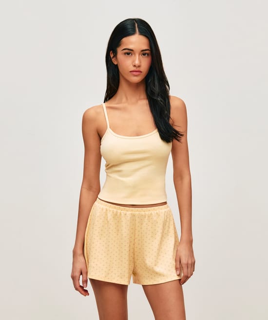Pantalones cortos de jersey con peque&ntilde;os corazones;