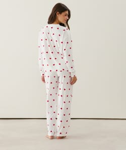 Ensemble de pyjama en velours motifs c&oelig;urs;