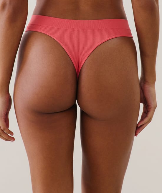 High-waist seamless thong - pink;