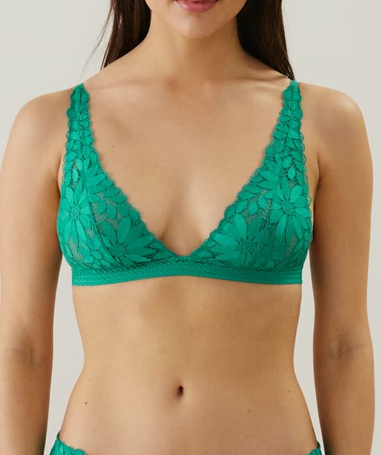 Soutien-gorge triangle en dentelle;
